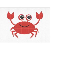 Crab SVG, Crab PNG,Crab Clipart, Cute Crab SVG, Cartoon Crab svg, Crab Cut File, Ocean, Beach svg, Tropical. Cute Cartoo