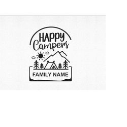 Happy Campers SVG, Camping svg, Outdoor svg, Adventure svg, Camp Flag svg, Camp Bucket svg, Camper Svg, Cut Files, Cricu