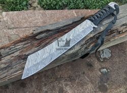 Handmade Carbon Steel Full Tang Hunting Machete, Battle Ready, Dark Age Sword, Khopesh, Roman Swords, Swiss Dagger