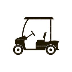 Golf Cart Svg. Vector Cut file for Cricut, Silhouette, Pdf Png Eps Dxf, Decal, Sticker, Vinyl, Pin.