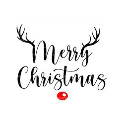 Merry Christmas Svg, Reindeer Antlers Svg, Christmas Hand Lettering. Vector Cut file Cricut, Silhouette, Pdf Png Eps Dxf
