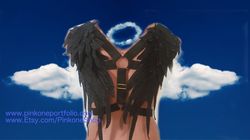 Black angel wings harness