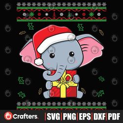 Elephant Ugly Christmas Svg, Christmas Svg, Elephant Svg, Christmas Winter Svg
