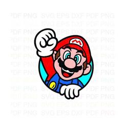 Super_Mario_Bros_waving_his_hand_Through_a_Circle_2 Svg Dxf Eps Pdf Png, Cricut, Cutting file, Vector, Clipart - Instant