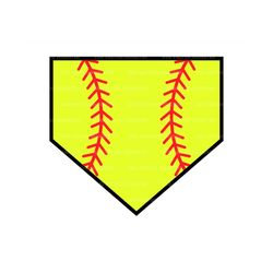 softball home plate svg, red stitch svg, home run, softball mom, diamond field. vector cut file cricut, silhouette, pdf