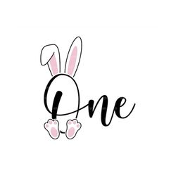 Easter Bunny One Svg, 1st Birthday Svg, First Birthday Svg, Baby Onesie Svg. Vector Cut file Cricut, Silhouette, Pdf Png