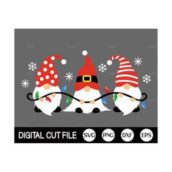 Christmas gnomes Svg, christmas lights Svg, Merry Christmas Svg, gnome Png, Christmas Ornaments, Winter Svg, Cut File fo