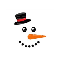 Snowman with Hat Svg, Snowman Face Svg, Merry Christmas Svg. Vector Cut file Cricut, Silhouette, Pdf Png Eps Dxf, Decal,