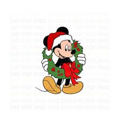 Mickey_Mouse_Wreath_Christmas Svg Dxf Eps Pdf Png, Cricut, Cutting file, Vector, Clipart - Instant Download