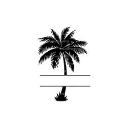 Palm Tree Monogram Svg, Aloha Svg, Beach Vibes Svg. Vector Cut file for Cricut, Silhouette, Pdf Png Eps Dxf, Decal, Stic