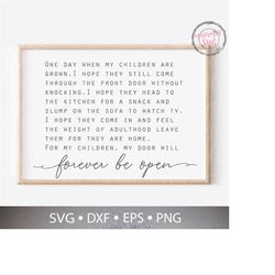 SVG Files, One Day When My Children Are Grown, Inspirational Svg, Family Sign Svg