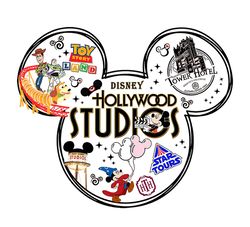 Disneyland Hollywood Studios Png, Hollywood Nights Png, Retro Mickey and Friends Party Png, Disneyland Png