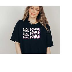 Girl Power SVG | wavy letters, vintage, retro, positive, feminist, women, trendy, feminism, shirt design | Cricut cut fi