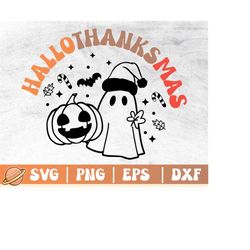 Hallothanksmas | Happy Hallothanksmas Png | Halloween Svg | Thanksgiving Png | Christmas | Candy Cane Svg | Funny Christ
