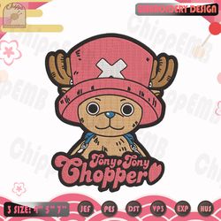 Tony Tony Chopper Embroidery Design, One Piece Embroidery Design, Anime Embroidery Design, Machine Embroidery Designs