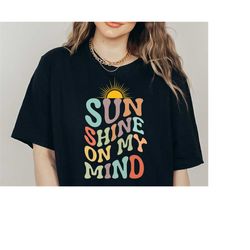 Sunshine On My Mind SVG PNG, Retro Vacation Shirt Png, Beach Motivational svg, vacation svg, Summer Beach Quote Svg, Bea