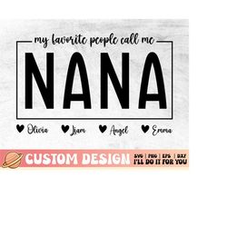 Personalizable Grandma Svg | Custom Gift Svg | Grandma and Grandkids Svg | Personalized Mother's Day Gift Png | Personal