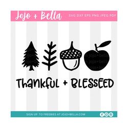 Thankful and Blessed Svg, Thankful and Blessed Png, Thankful and Blessed Cut File, Svg file for Cricut and Silhouette, S
