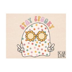 Stay Spooky PNG-Halloween Sublimation Design Download-Groovy Halloween png, Halloween sublimation, hippie sublimation, g