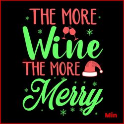 The More Wine The More Merry Svg, Christmas Svg, The More Wine Svg