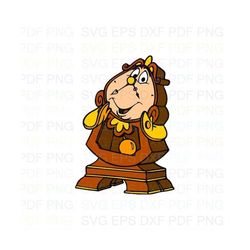 Cogsworth_Beauty_Beast_2 Svg Dxf Eps Pdf Png, Cricut, Cutting file, Vector, Clipart - Instant Download