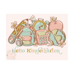 Hello Kindergarten PNG-Back to School Sublimation Digital Design Download-grade school png, boho png, school girl png, t
