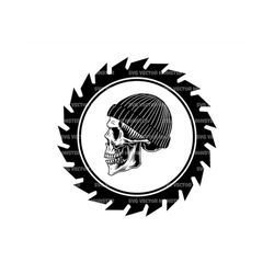 lumberjack skull svg, saw blade svg, skeleton svg, logger, woodcutter, woodsman. vector cut file cricut, silhouette, pdf