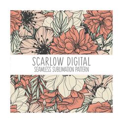 Floral Seamless Pattern Sublimation Digital Design Download-floral sublimation, fall seamless pattern, summer sublimatio