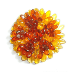 Natural Amber Aster Flower Brooch Unique Handmade Jewelry Gift Woman Baltic Amber Gemstone fall Jewelry for Women Mom