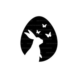 Cute Easter Bunny Svg, Easter Egg Svg, Butterfly Svg, Happy Easter Svg, Rabbit. Cut file Cricut, Silhouette, Pdf Png Dxf