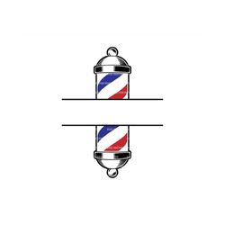 Barber Pole Split Monogram Svg, Barber Pole Name Frame, Barber Shop Svg, Haircut. Vector Cut file for Cricut, Silhouette