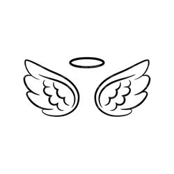 Angel Wings and Halo Svg, Loss Memorial, Funeral, Pet Memorial. Vector Cut file Cricut, Silhouette, Pdf Png Eps Dxf, Dec