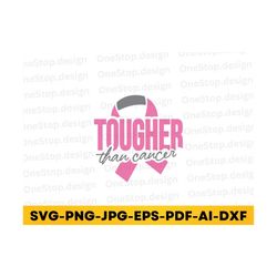 Tougher than cancer svg, breast cancer flag svg, cancer awareness svg, cancer survivor svg, pink ribbon svg, digital des