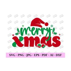 Merry Xmas Svg, Christmas Cut File, Merry Christmas Eps, Christmas Shirt Svg, Christmas Holiday Png, Digital Design In 7