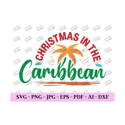 Christmas In The Caribbean Svg, Summer Christmas Svg, Beach Christmas Svg, Merry Christmas Eps, Tropical Christmas, Desi