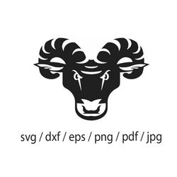 Ram Head SVG , Ram SVG , Farm Animal ,Ram Svg, Sheep Svg, Farm Animals Svg, Ram Design Svg, Ram Dxf, Ram Png, Ram Clipar