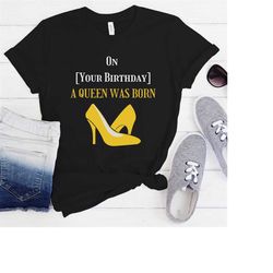 A Queen Was Born T-shirt | Custom T-shirt , Heels T-Shirt, Birthday T-Shirt, Soft Tees, Comfort T-shirt