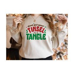 Dont Get Your Tinsel In A Tangle, Christmas Quote Svg, Funny Christmas Svg, Merry Christmas Eps, Digital Design In 7 For