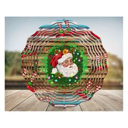 Christmas Santa Claus Wind Spinner Sublimation Design,Christmas Wind Spinner,Santa WindSpinner,Santa Claus Png, Western