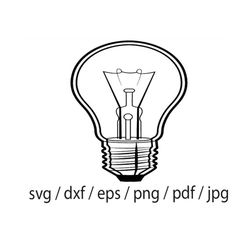 LED Light Bulb Svg, Electrician Svg, Electric Svg, Light Bulb Dxf, Light Bulb Png, Light Bulb Clipart, Light Bulb Files,