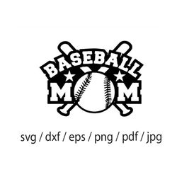 Baseball mom svg, Crossed Baseball bat svg, ball svg, mom svg, baseball svg