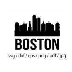 boston, massachusetts, skyline ,cityscape , city silhouette svg