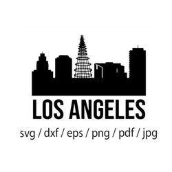 Los Angeles, California, Skyline ,Cityscape , City Silhouette ,Shadow SVG Cut File