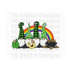 St Patricks Day PNG, St Patricks Gnomes PNG, St Patricks Sublimation Design, St Patricks Day Rainbow, Lucky Gnomes St Pa
