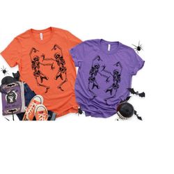 Dancing Skeletons T-shirt, Happy Skeleton Shirt, Halloween Shirt