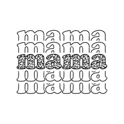 Layered Leopard Mama Svg, Stacked Mama Svg, Retro Mother Shirt, Mom life Svg. Vector Cut file Cricut, Silhouette, Pdf Pn