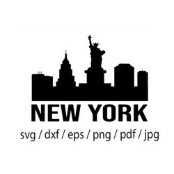 nyc skyline svg, new york city, skyline ,cityscape svg,  city silhouette svg cut file