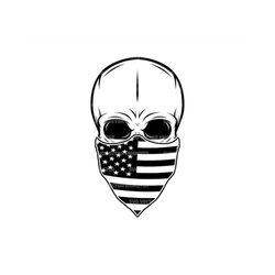 Skull American Flag Bandana Svg, 4th of July Svg, America Flag Svg, USA Flag. Vector Cut file Cricut, Silhouette, Pdf Pn