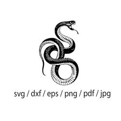 Snake SVG, Reptile SVG, Snake Silhouette SVG, Cut File Cricut, Animal svg