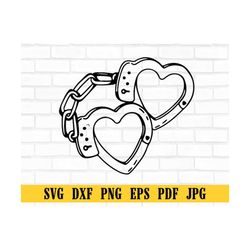 Handcuff with heart, Handcuff Svg, Police Handcuff Svg, Police Prison Clipart, Svg, Dxf, Eps Png Jpg, Instant Download,